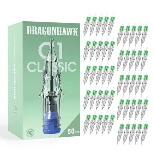 Vista 10 de Dragonhawk Classic C1 50 cartuchos de aguja de tatuaje surtidos tamaños