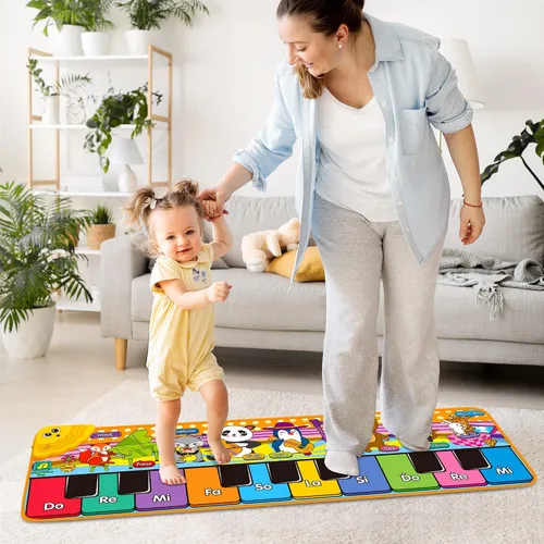 Vista 6 de Alfombrillas de Piano Musical para Niños con 25 Sonidos Musicales, Juguetes Musicales Alfombra de Teclado de Piano para Bebés Manta de Animales