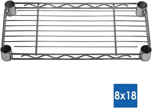 Vista 2 de Shelving Inc. Estantería de alambre cromado de 8 pulgadas de profundidad x 18 pulgadas de ancho x 54 pulgadas de alto con estantes de 6 niveles