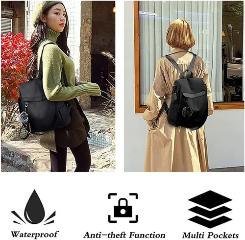 Vista 24 de Mochila para mujer, impermeable, antirrobo, bolsa de viaje, estiloA , L, Mochila