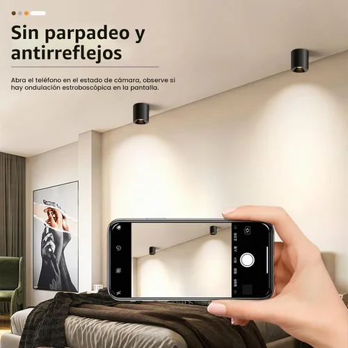 Vista 3 de OKELI Lámpara de Techo LED Moderna de Montaje al Ras COB 20W 4000K Luces de Techo Cilíndricas, Lámparas de Iluminación Regulables para Pasillo