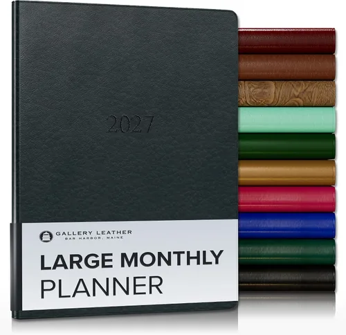 Vista 52 de Gallery Leather Agenda mensual grande 2026-2027 Acadia Navy