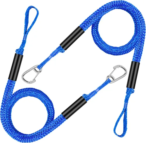 Vista 13 de Cuerda elástica para embarcaciones con clips dobles de acero inoxidable 316, accesorios para lancha baja, kayak, pontón, embarcación, waverunner