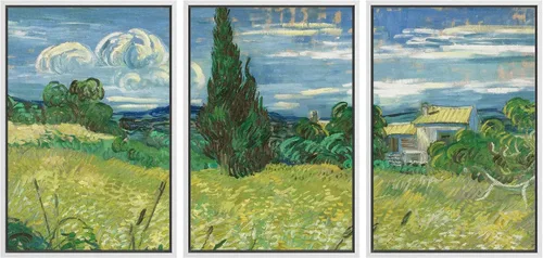 Vista 22 de wall26 Lienzo enmarcado para pared, juego de arte con flores de almendra de Vincent Van Gogh, naturaleza, ilustraciones de área silvestre, bellas