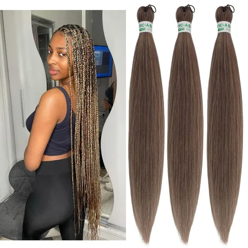 Vista 70 de Cabello trenzado para niños preestirado de 16 pulgadas, color negro para niños, trenzas sin nudos