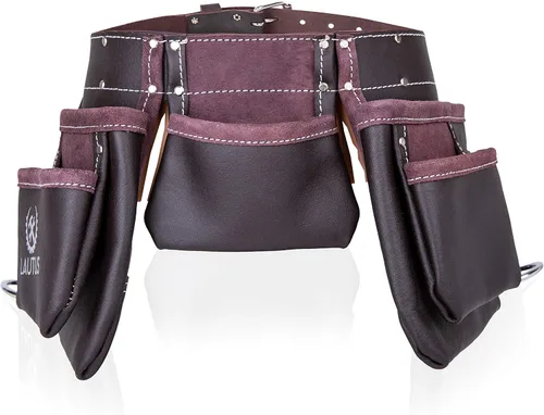 Vista 4 de LAUTUS Cinturón/Bolsa/Funda de Herramientas de Cuero Curtido con Aceite, para Carpintero, Construcción, Enmarcadores, Encargados de Mantenimiento