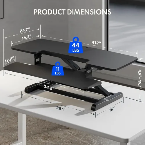 Vista 37 de FLEXISPOT Convertidor eléctrico de escritorio de pie de 32 pulgadas, elevador de escritorio motorizado para sentarse a pie, monitor de escritorio