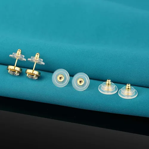 Vista 4 de 3 pares de respaldos de aretes, respaldos de aretes de plata de ley 925 para tachuelas, respaldos de aretes con cierre ajustables hipoalergénicos