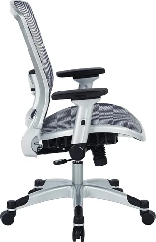 Vista 5 de Space Seating Silla de oficina de rejilla de aire ejecutiva serie 317 con respaldo de malla transpirable, soporte lumbar, control de inclinación