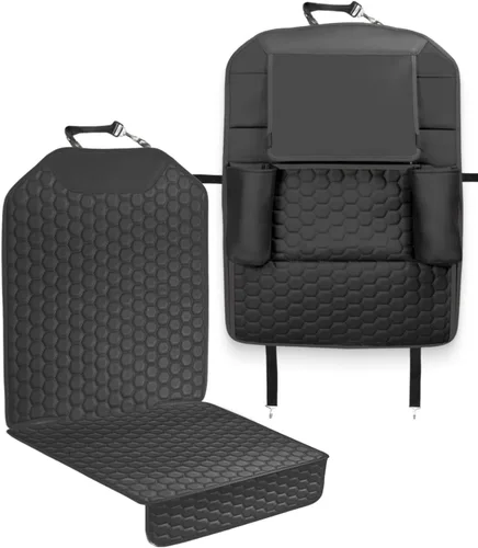 Vista 11 de Owleys Protector de Asiento de Coche de Cuero Premium para Asiento de Coche Infantil, Cubierta de Asiento de Coche contra Rasguños y Suciedad Negro