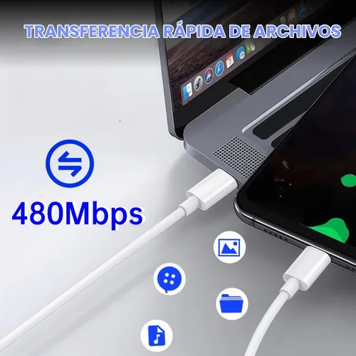 Vista 4 de Cable USB C a USB C, carga rápida de 60 W【5 unidades, 5 x 3.3 pies】