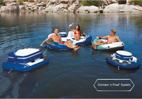 Vista 7 de Intex River Run - Tubos de agua flotantes inflables individuales para lago, paquete de 3, multicolor