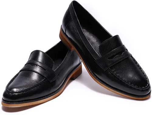 Vista 7 de Mona Flying Mocasines de cuero para mujer, estilo informal, planos, para mujeres y jóvenes