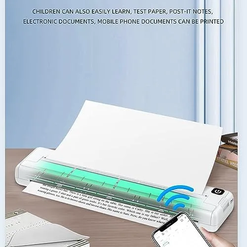 Vista 6 de Dpofirs Impresora monocromática portátil Bluetooth A4, sin tinta, para viajes, compatible con Android iOS