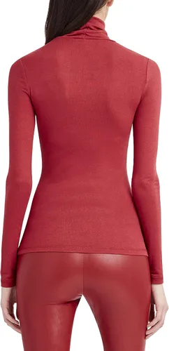 Vista 3 de BCBGMAXAZRIA Camiseta de manga larga con cuello alto para mujer