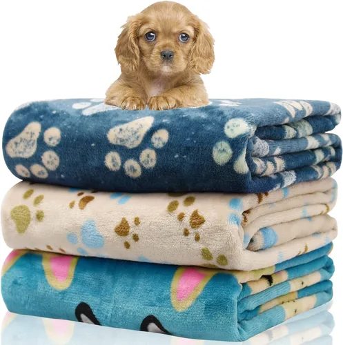 Vista 23 de Rezutan 1 paquete de 3 mantas para perros grandes, 41x31 pulgadas para mantas suaves y mullidas para mascotas y gatos de tamaño mediano, reversibles