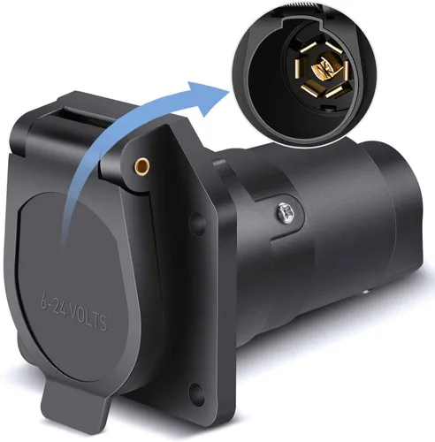 Vista 10 de Nilight - Enchufe redondo de 7 pines para remolque macho Enchufe de 7 polos resistente 7 vías de reemplazo lateral del vehículo 6-24V