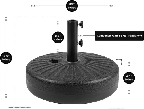 Vista 6 de WestinTrends Cyrus - Sombrilla de patio al aire libre de 9 pies Negro/Blanco
