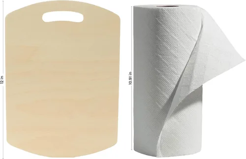 Vista 2 de Tablas de cortar de madera, 12 pulgadas con bordes redondeados, paquete de 1 tabla de cortar de madera de pájaros carpinteros, para cocina Bordes