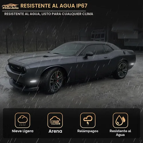 Vista 7 de Luces LED blancas de marcador lateral para Dodge Challenger 2008 2009 2010 2011 2012 2013 2014 luces reflectoras de señal de parachoques delantero