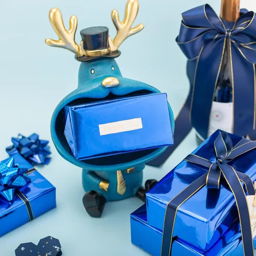 Vista 7 de Homeral Rollo de papel de regalo Jumbo de 30 pulgadas x 32.8 pies, color azul rey metálico para Navidad, cumpleaños, vacaciones, boda, baby shower