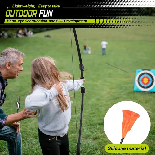 Vista 5 de crazymouse Bow and Arrow for Teens Beginners Adults Recurve Bow Set 8 Arrows 5 Target Face Archery Longbow Kit Backyard Games Gift for Outdoor