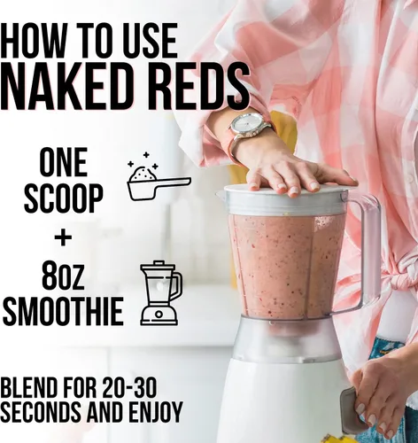 Vista 4 de NAKED Reds Superfood Powder - Mezcla de polvo de frutas de polifenol saludable y energizante, sin rellenos, sin aditivos, vegano, sin OMG, sin