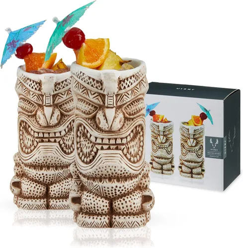 Vista 11 de Viski Deco Crystal Island - Juego de 2 vasos altos de cristal de primera calidad, copas de mojito y ginebra y tónico, juego de regalo de cristalería