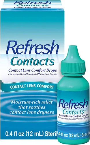 Vista 7 de Refresh Contacts, gotas lubricantes para los ojos, comodidad para lentes de contacto, 0.4 onzas líquidas estériles - Paquete de 5