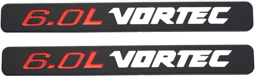 Vista 2 de Aimoll 2 emblemas cromados VORTEC 3D de repuesto para camioneta Silverado 1500 2500hd (todo negro)
