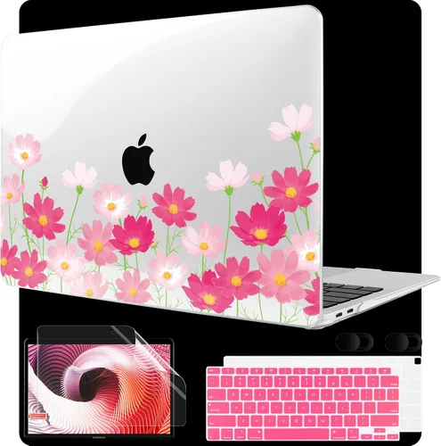 Vista 11 de MEEgoodo Funda para MacBook Air de 13 pulgadas 2021 2020 2019 2018 lanzada A2337 M1 A2179 A1932 con Touch ID, carcasa rígida de plástico y cubierta
