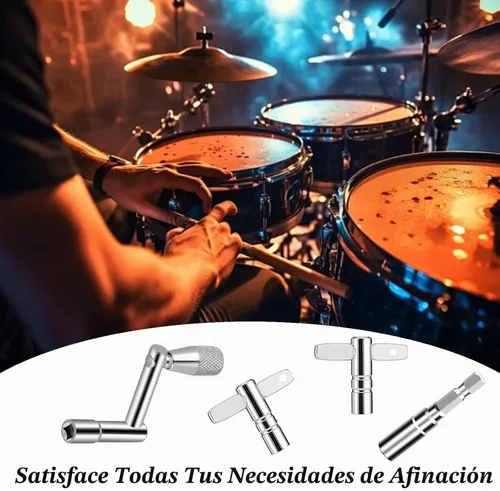 Vista 5 de Juego de llaves de tambor, llave de tambor de velocidad, llaves de tambor estándar y broca, afinador de llave de tambor, herramienta de hardware