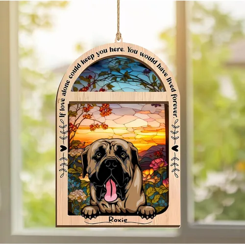 Vista 25 de LOVELYPOD Adorno de Navidad personalizado de sabueso afgano, atrapasoles con nombre, regalos de pérdida de mascotas, regalos para amantes