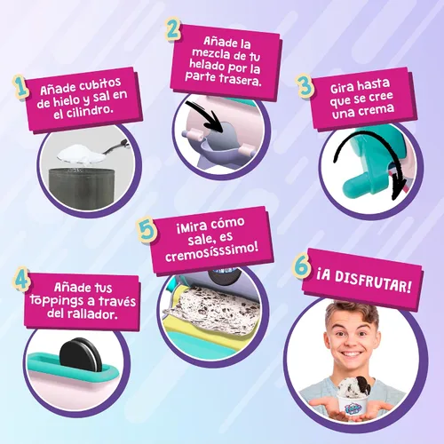 Vista 4 de Bizak Heladisssimo - Máquina de helados con rallador para aderezos, helado cremoso, no incluye alimentos, (35005071)