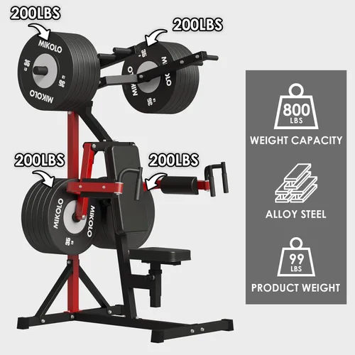 Vista 9 de Máquina de prensa de deltoides y hombro Mikolo, máquina de elevación lateral con asiento y respaldo ajustables, máquina de cuerpo superior