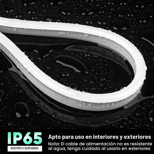 Vista 6 de GZBtech - Tira de luces LED RGB de neón de 5 metros/16.4 pies, impermeable, tira de luces LED de cambio de color AC 110-120V con control remoto