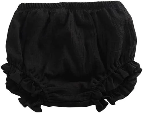 Vista 5 de Conjunto de 3 piezas de pantalones cortos para recién nacidos, bebés niñas y niños, mezcla de algodón y lino, lindos bloomers florales, pantalones