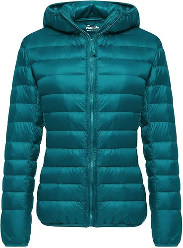Vista 9 de Wantdo - Chaqueta de plumón corto con capucha para mujer Beige