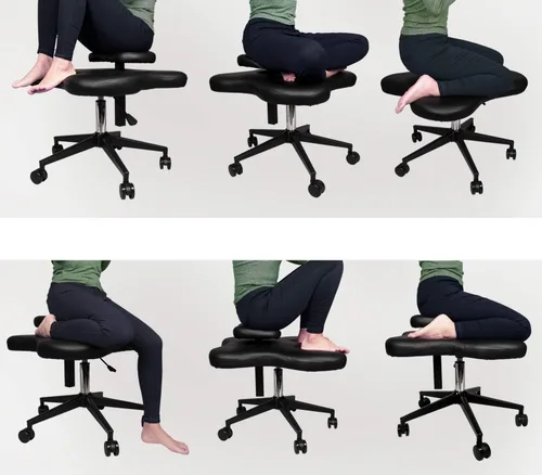 Vista 7 de Toppay - Silla de rodillas con patas cruzadas para amantes del yoga, fanáticos del fitness y aquellos con dolores de espalda o piernas, color negro