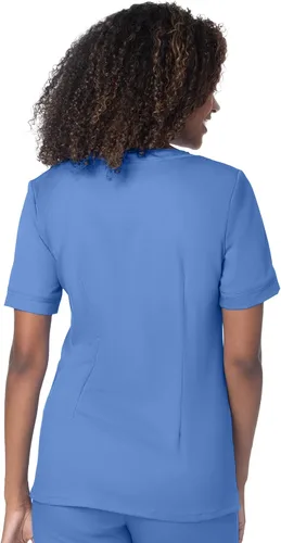 Vista 3 de Landau Women's Ultimate Soft Stretch Medical Sweetheart Neck Scrub Top
