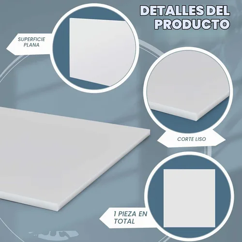 Vista 3 de Sasylvia 1 Pcs 1/2" X 12'' X 16'' Blanco HDPE Hoja de plástico