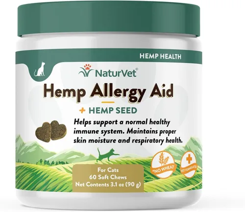 Vista 10 de NaturVet Aller-911 Allergy Aid Plus Antioxidantes para gatos - 60 masticables suaves Apoya el sistema inmunológico, la humedad de la piel