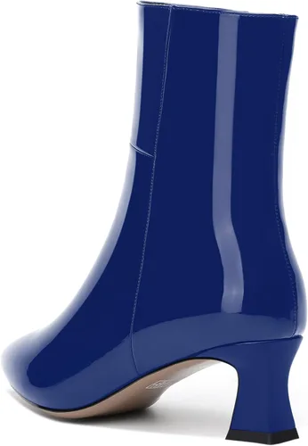 Vista 7 de NUMALEO Botas altas de tacón bajo grueso para mujer, con puntera puntiaguda, con cremallera, de 2 pulgadas