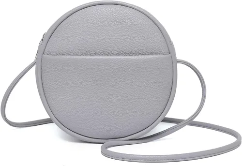 Vista 52 de Bolso circular para mujer, bolso cruzado redondo con cremallera Verde militar/nailon