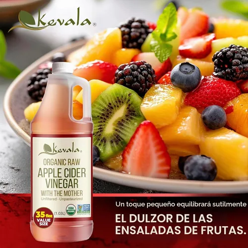 Vista 5 de Vinagre de sidra Kevala de manzana cruda orgánica
