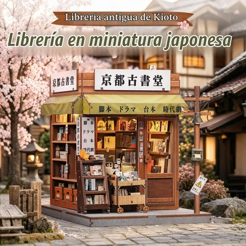 Vista 5 de Fsolis Kit de rincón de libro japonés - Kit de casa en miniatura de bricolaje