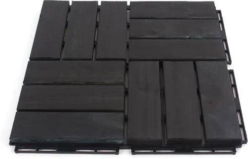 Vista 5 de Baldosas de madera de acacia para exteriores, baldosas de patio que se entrelazan.