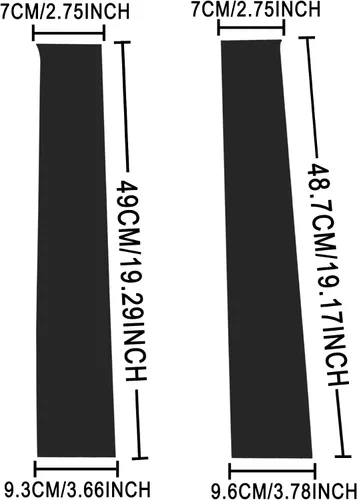 Vista 8 de TOMALL Calcomanías de vinilo para poste de ventana de automóvil compatibles con Dodge Ram 1500 2500 3500 2009-2018, calcomanías de columna de Negro