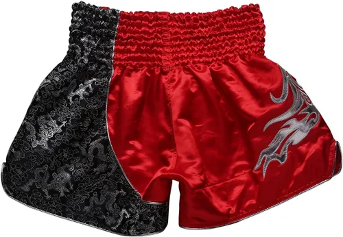 Vista 2 de FLUORY - Pantalones cortos de Muay Thai para artes marciales mixtas, kickboxing, entrenamiento, combate en jaula