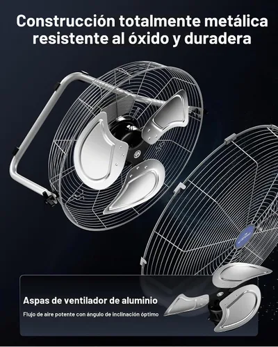 Vista 8 de iLiving Ventilador de piso Turbo de alta velocidad de 20 pulgadas, 7500 CFM, ventilador de metal resistente de 3 velocidades para oficina